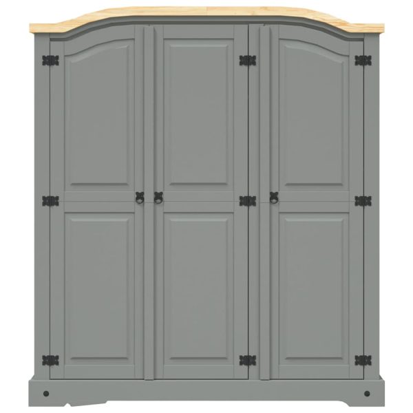 Roupeiro Corona Range pinho mexicano com 3 portas cinzento - Image 3