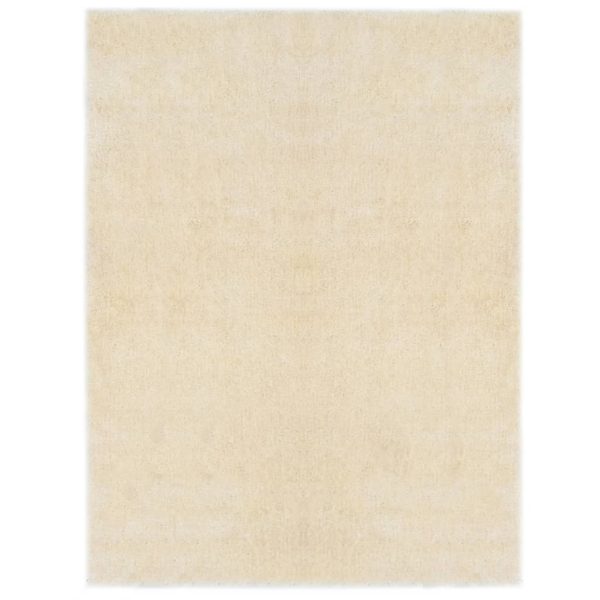 vidaXL Tapete de divisão shaggy 120x160 cm creme
