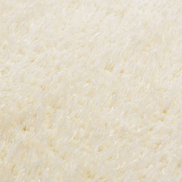 vidaXL Tapete de divisão shaggy 120x160 cm creme - Image 3