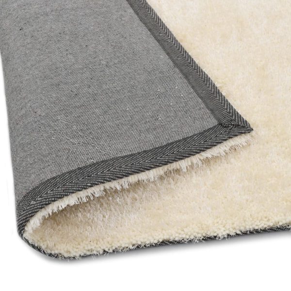 vidaXL Tapete de divisão shaggy 120x160 cm creme - Image 4