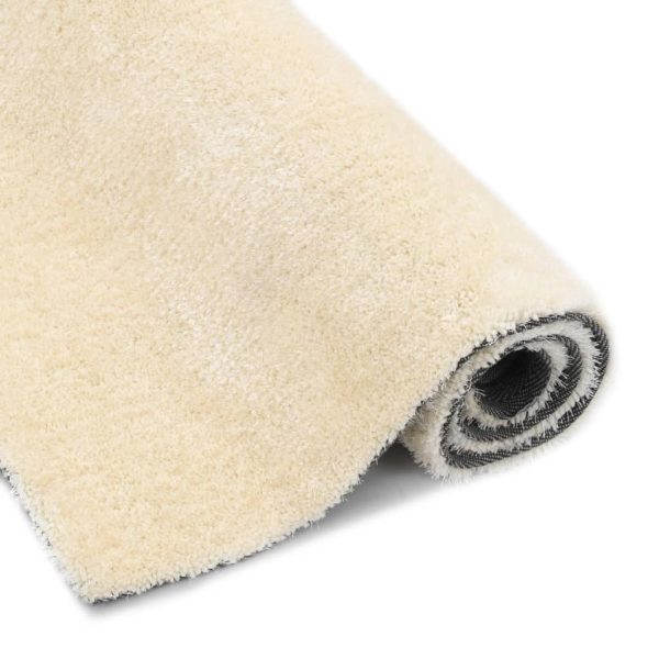 vidaXL Tapete de divisão shaggy 120x160 cm creme - Image 5