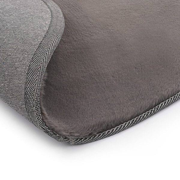 Tapete em pele de coelho artificial 160 cm cinzento-escuro - Image 3