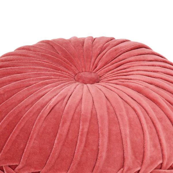 Pufe em veludo de algodão design smock 40x30 cm rosa - Image 2