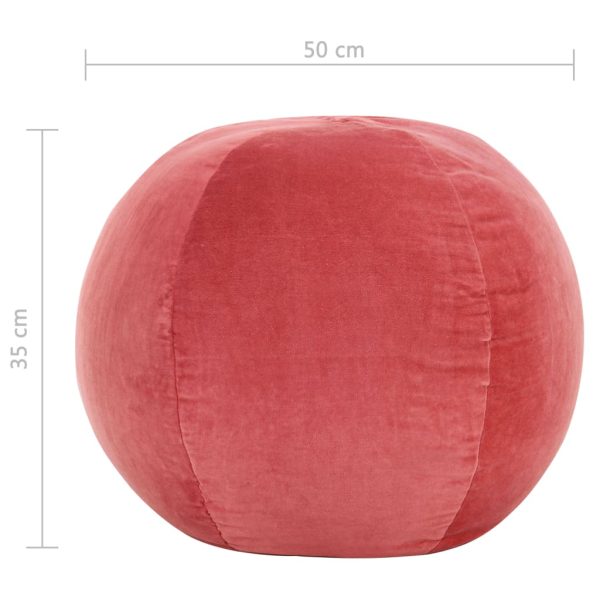 Pufe em veludo de algodão 50x35 cm rosa - Image 3
