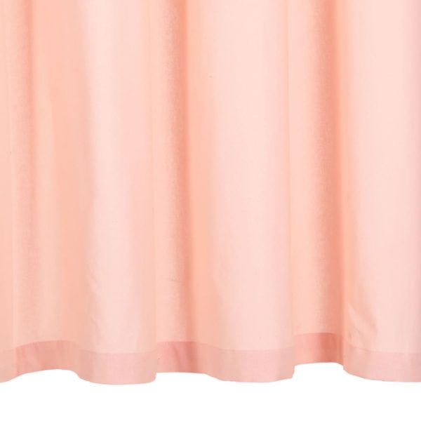 vidaXL Cortinas com argolas de metal 2 pcs algodão 140x175 cm rosa - Image 6