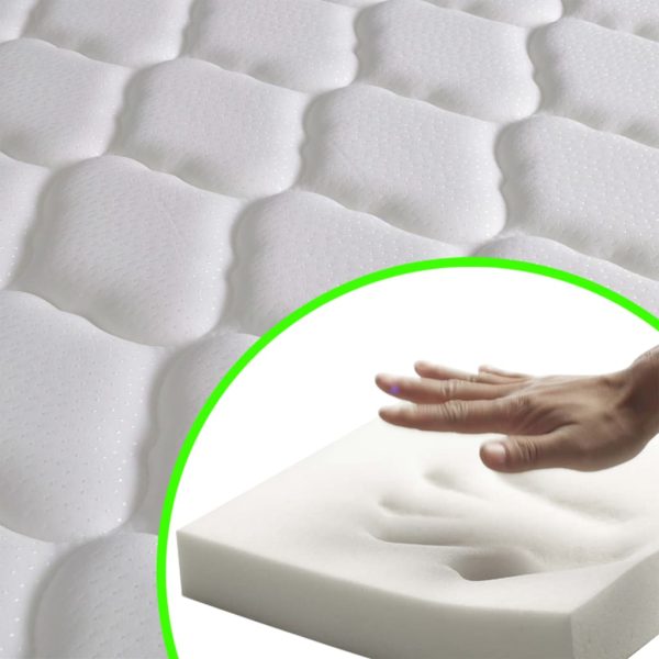 Cama c/ colchão espuma de memória 90x200cm tecido bege - Image 2