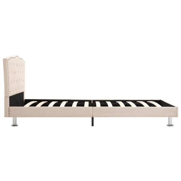 Cama c/ colchão espuma de memória 90x200cm tecido bege - Image 5