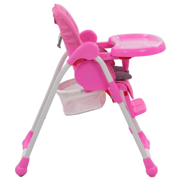 Cadeira de refeição para bebé rosa e cinzento - Image 6