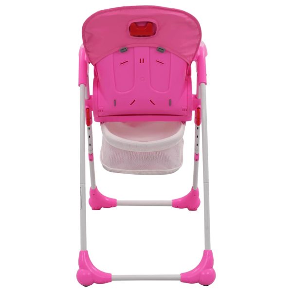 Cadeira de refeição para bebé rosa e cinzento - Image 7