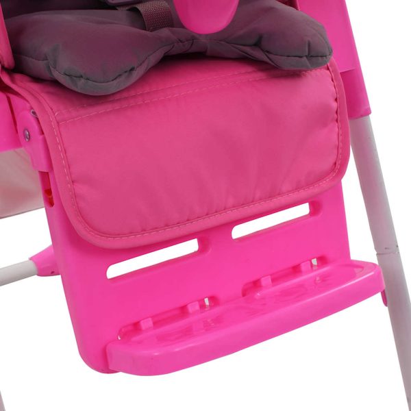 Cadeira de refeição para bebé rosa e cinzento - Image 10