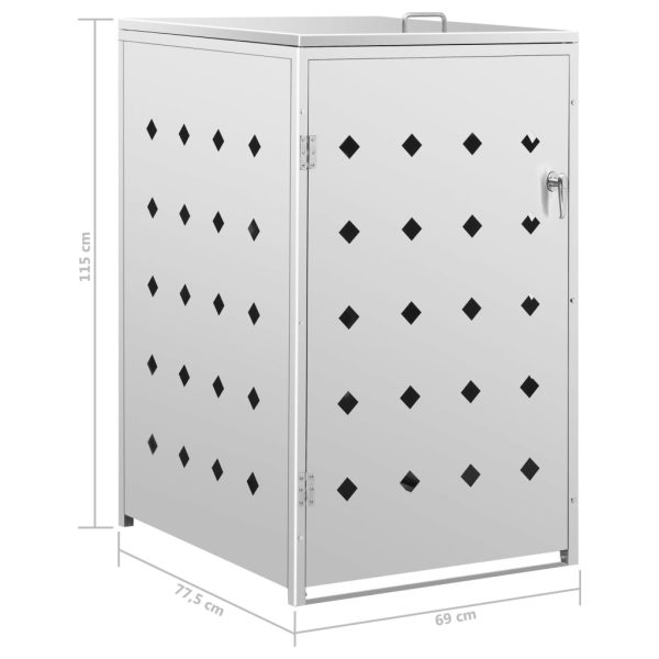 Abrigo para caixote do lixo 240 L aço inoxidável - Image 9