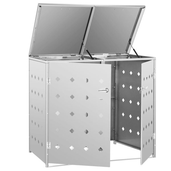 Abrigo duplo para caixotes do lixo 240 L aço inoxidável - Image 4