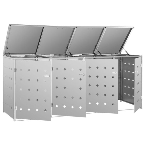 Abrigo quádruplo para caixotes do lixo 240 L aço inoxidável - Image 8