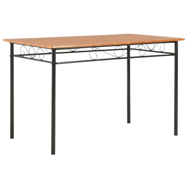7 pcs conjunto de jantar em MDF e aço castanho - Image 2
