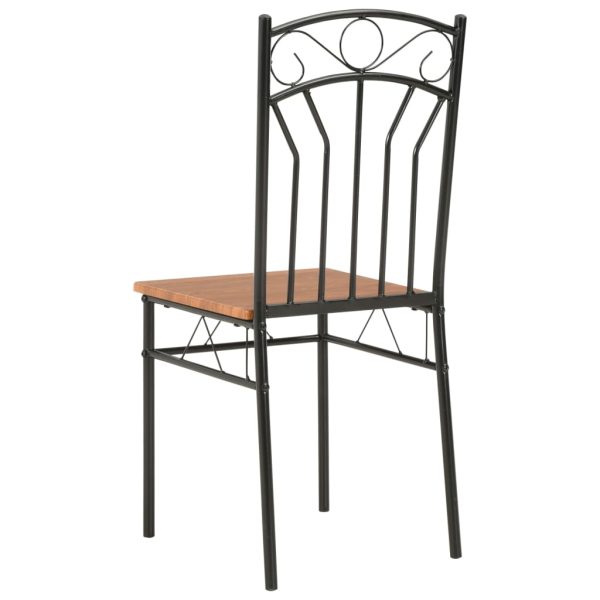 7 pcs conjunto de jantar em MDF e aço castanho - Image 11