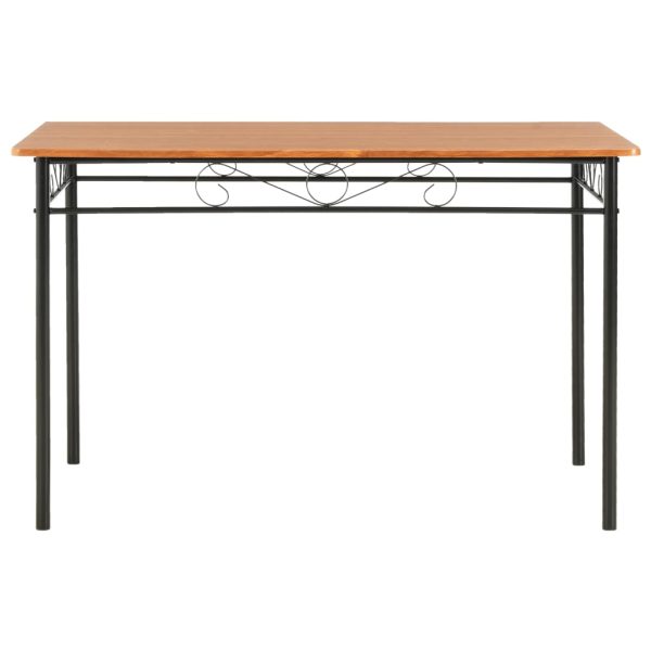 7 pcs conjunto de jantar em MDF e aço castanho - Image 3