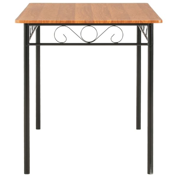 7 pcs conjunto de jantar em MDF e aço castanho - Image 4