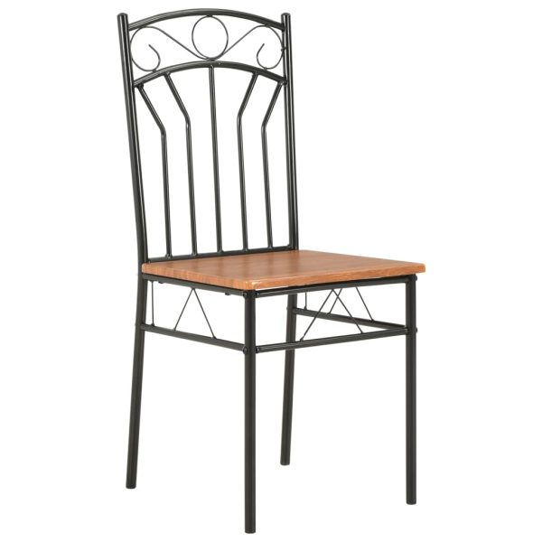 7 pcs conjunto de jantar em MDF e aço castanho - Image 9