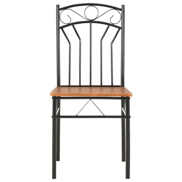 7 pcs conjunto de jantar em MDF e aço castanho - Image 10
