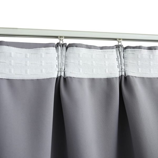 Cortina blackout com ganchos 290x245 cm cinzento - Image 4