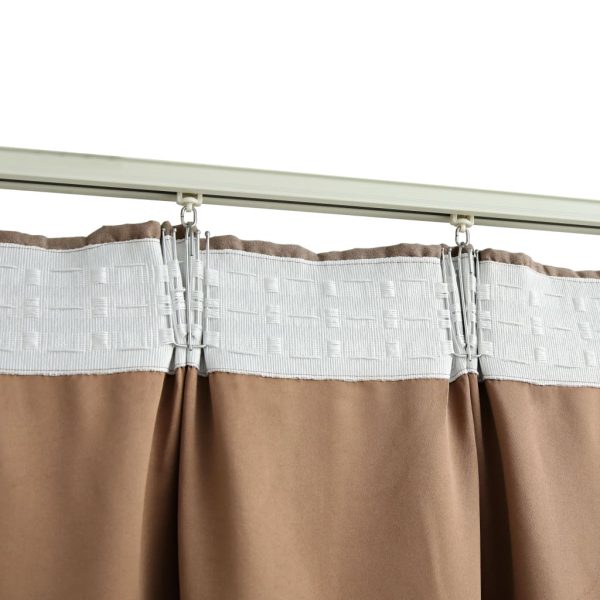Cortinas blackout c/ganchos 2pcs 140x225cm cinzento-acastanhado - Image 4