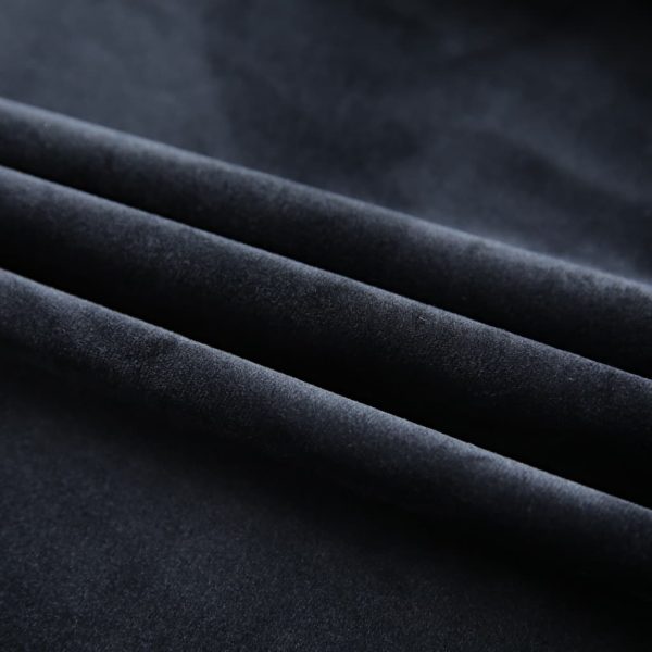Cortinas blackout com ganchos 2 pcs 140x175 cm veludo preto - Image 3