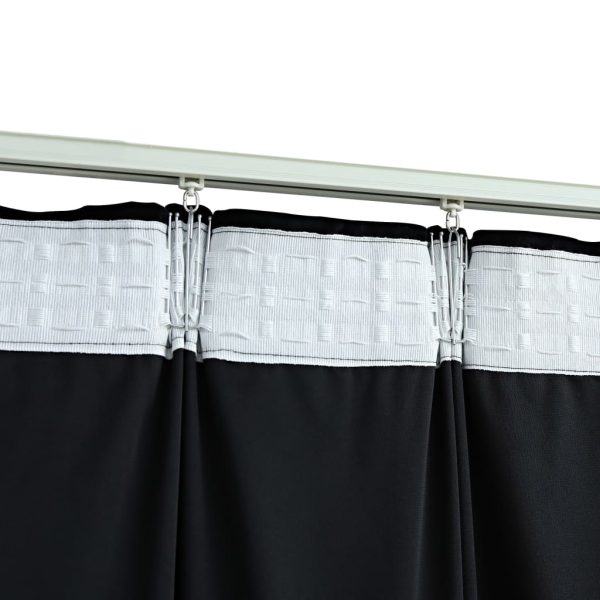 Cortinas blackout com ganchos 2 pcs 140x225 cm veludo preto - Image 4
