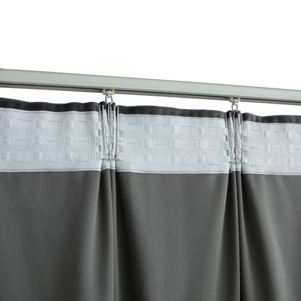 Cortinas blackout com ganchos 2 pcs 140x175 cm veludo antracite - Image 4