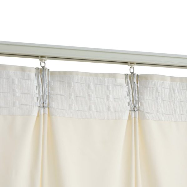 Cortinas blackout com ganchos 2 pcs 140x175 cm veludo cor creme - Image 4