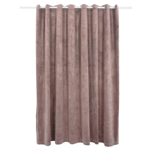 Cortina blackout c/ argolas metal 290x245cm veludo rosa antigo - Image 2