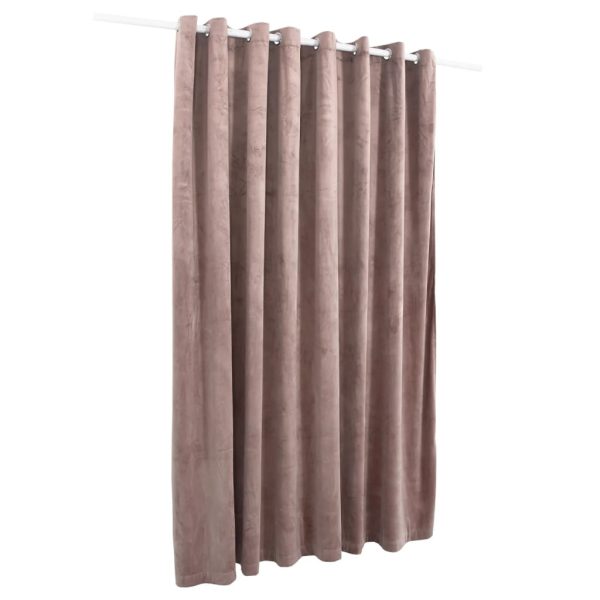 Cortina blackout c/ argolas metal 290x245cm veludo rosa antigo - Image 3