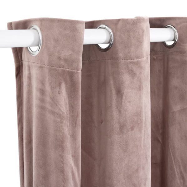 Cortina blackout c/ argolas metal 290x245cm veludo rosa antigo - Image 4