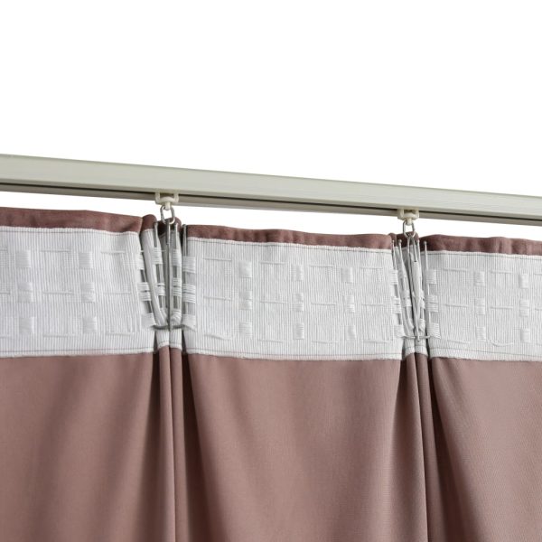 Cortinas blackout c/ ganchos 2 pcs 140x225cm veludo rosa antigo - Image 4
