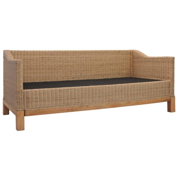 2 pcs conjunto de sofás com almofadões vime natural - Image 9