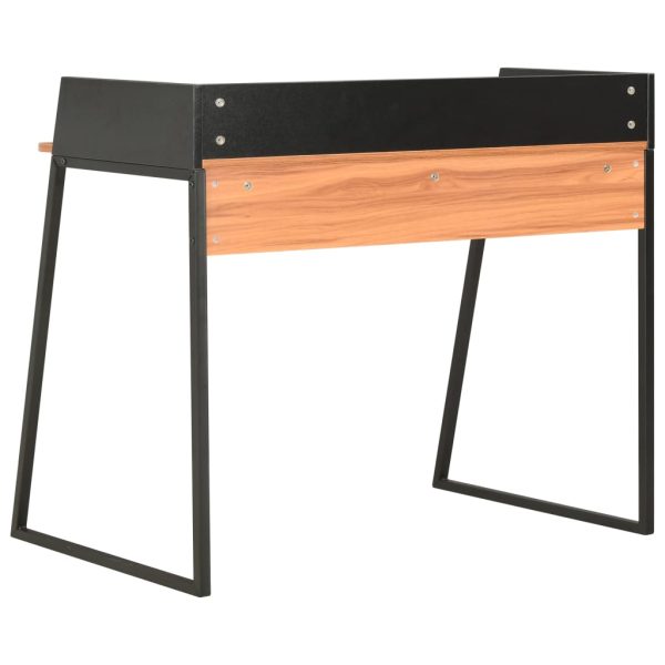 Secretária 90x60x88 cm preto e castanho - Image 4