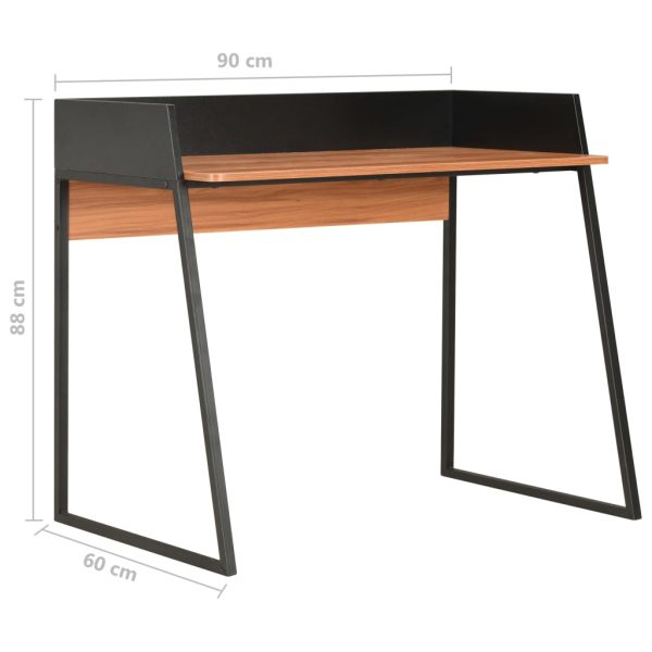 Secretária 90x60x88 cm preto e castanho - Image 7