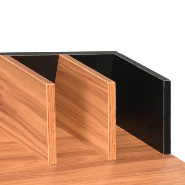 Secretária 80x50x84 cm preto e castanho - Image 5