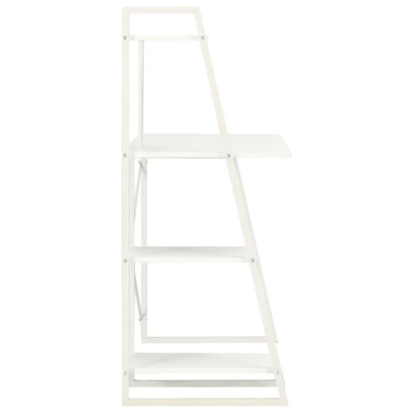 Secretária com unidade de prateleiras 102x50x117 cm branco - Image 3