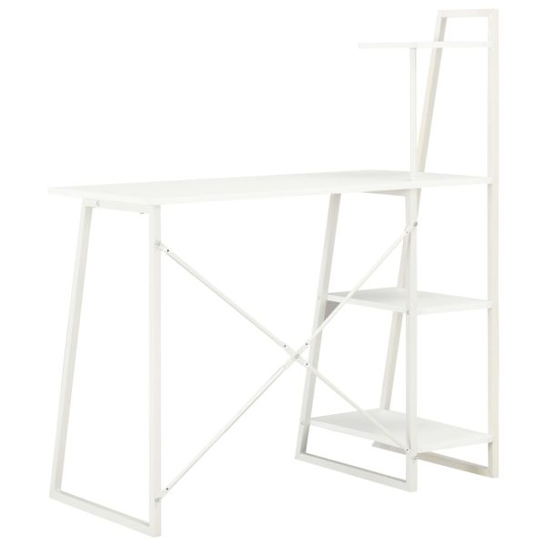 Secretária com unidade de prateleiras 102x50x117 cm branco - Image 4