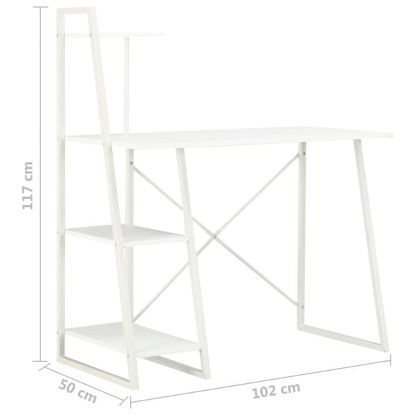 Secretária com unidade de prateleiras 102x50x117 cm branco - Image 7