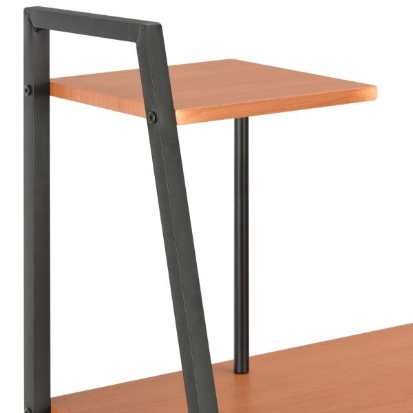 Secretária c/ unidade prateleiras 102x50x117cm preto e castanho - Image 5