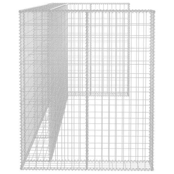 Muro gabião p/ caixotes do lixo aço galvanizado 320x100x120 cm - Image 5