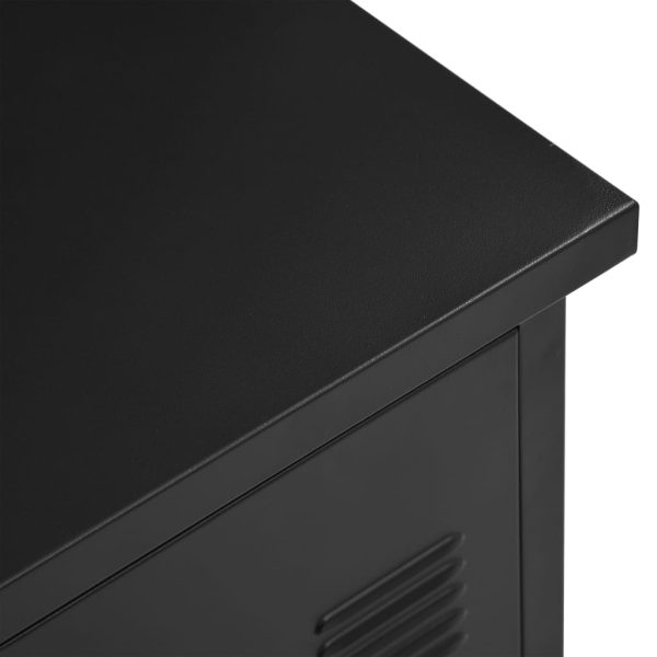 Secretária com gavetas industrial 120x55x75 cm aço preto - Image 7