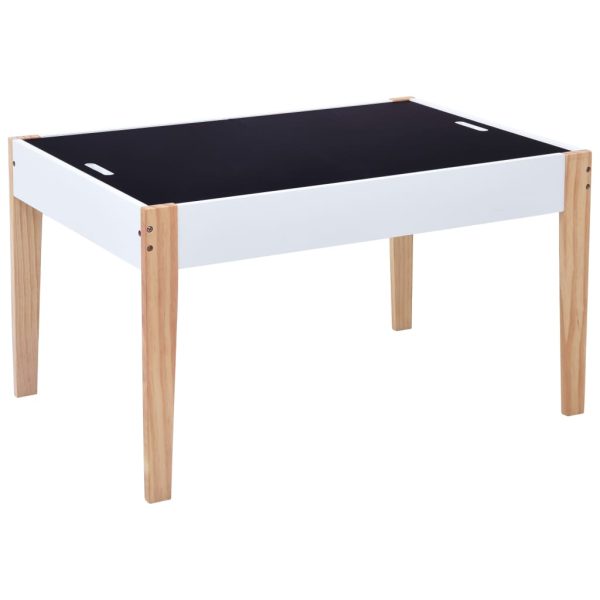 Mesa c/ quadro/arrumação desenho e cadeiras 3 pcs preto/branco - Image 5