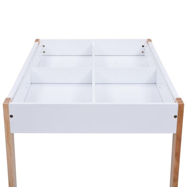 Mesa c/ quadro/arrumação desenho e cadeiras 3 pcs preto/branco - Image 9
