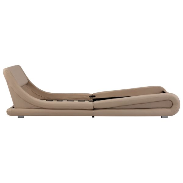 Estrutura de cama 100x200cm couro artificial cappuccino - Image 4