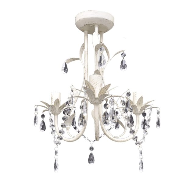 Lustres de teto com contas de cristal 2 pcs branco elegante - Image 2