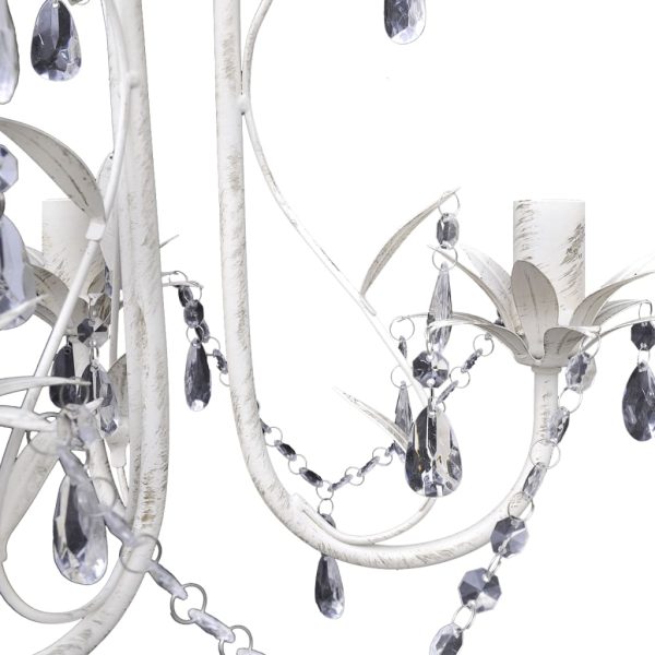 Lustres de teto com contas de cristal 2 pcs branco elegante - Image 5