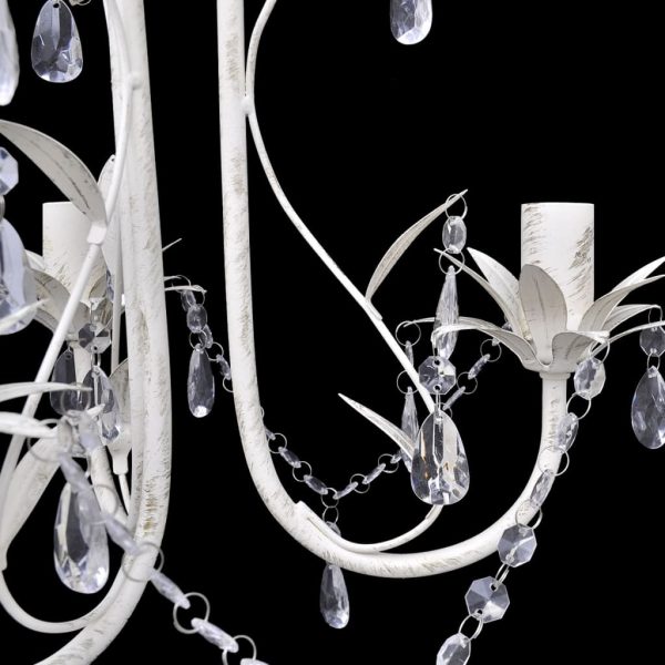 Lustres de teto com contas de cristal 4 pcs branco elegante - Image 4