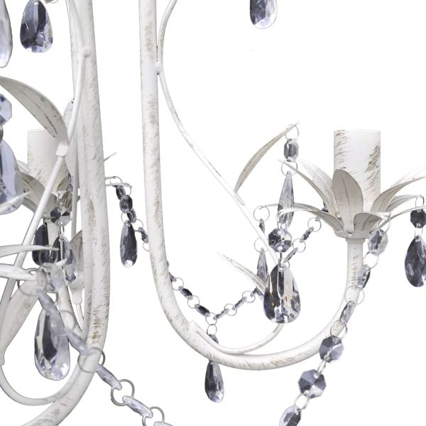 Lustres de teto com contas de cristal 4 pcs branco elegante - Image 5